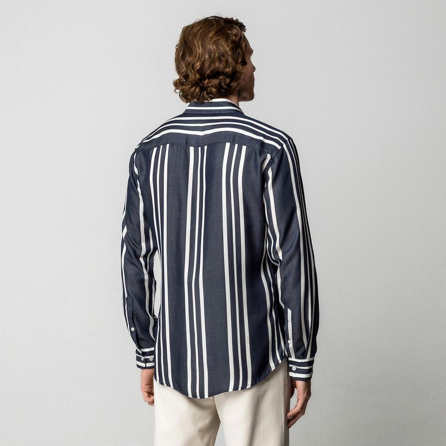 Manor Man Chemise Rayée Manches Longues  