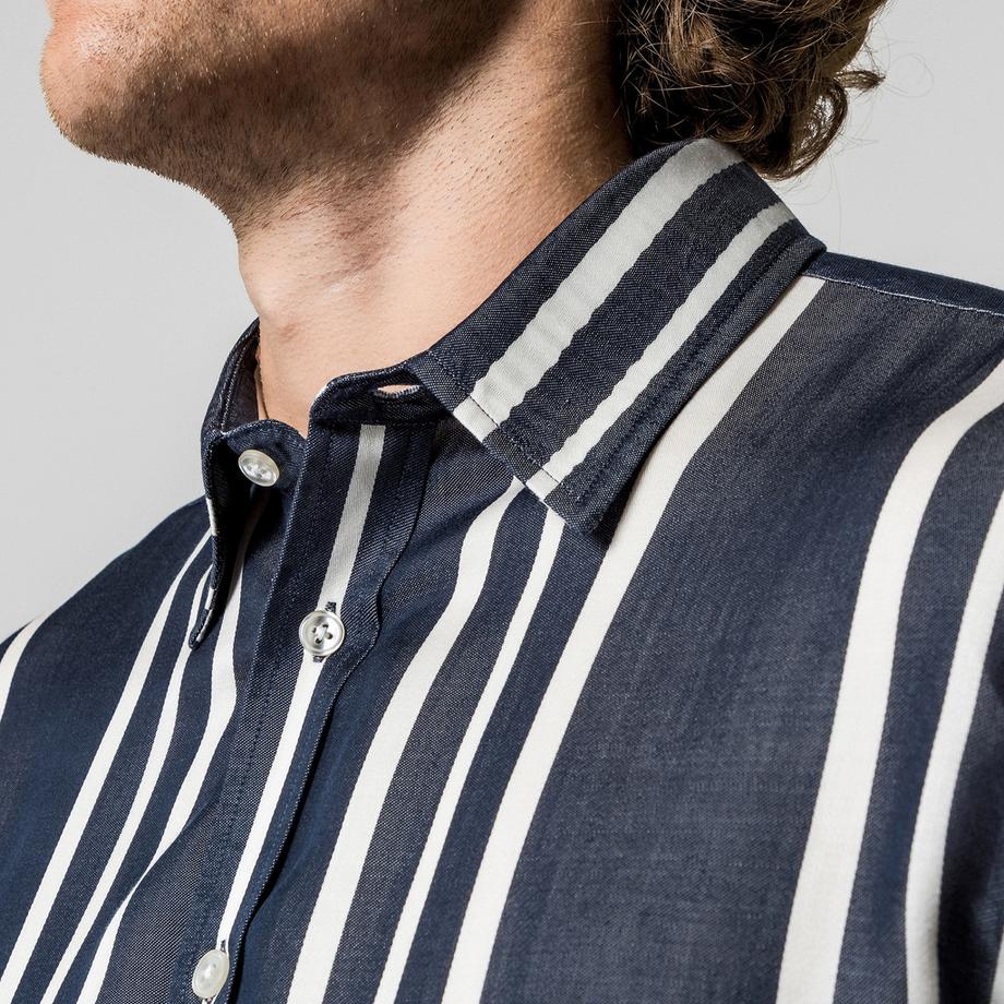 Manor Man Chemise Rayée Manches Longues  