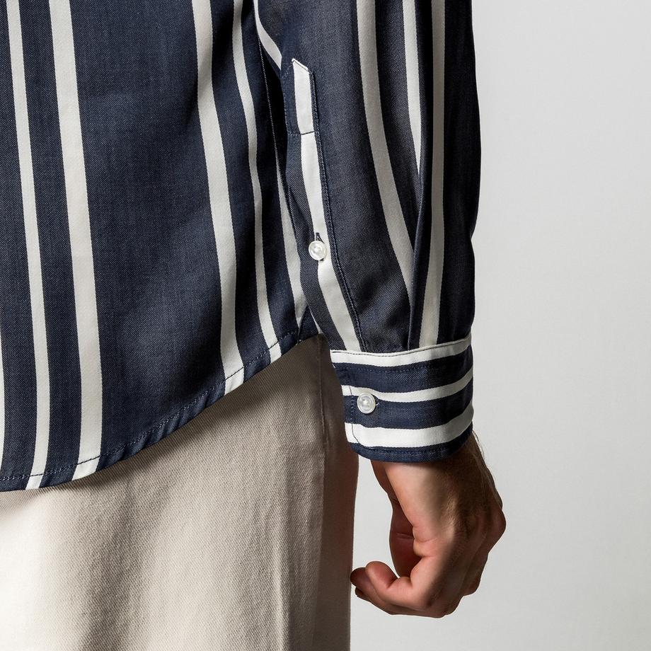 Manor Man Chemise Rayée Manches Longues  