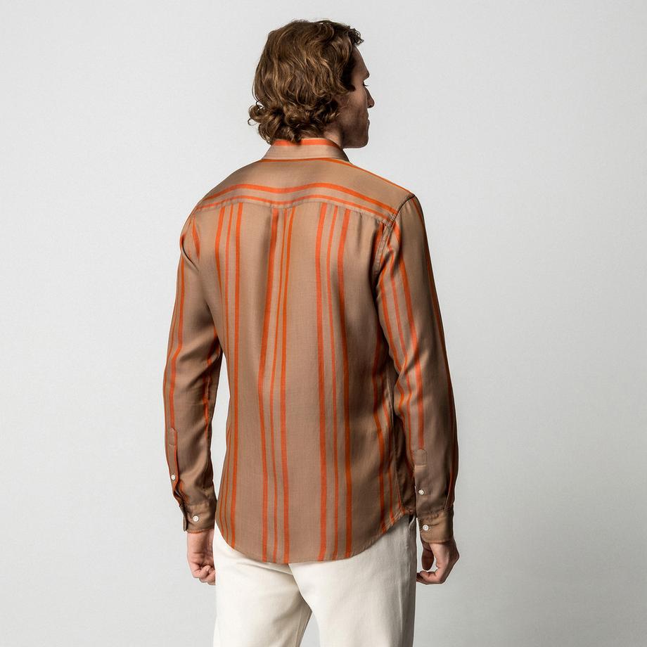 Manor Man Gestreiftes Langarmhemd  