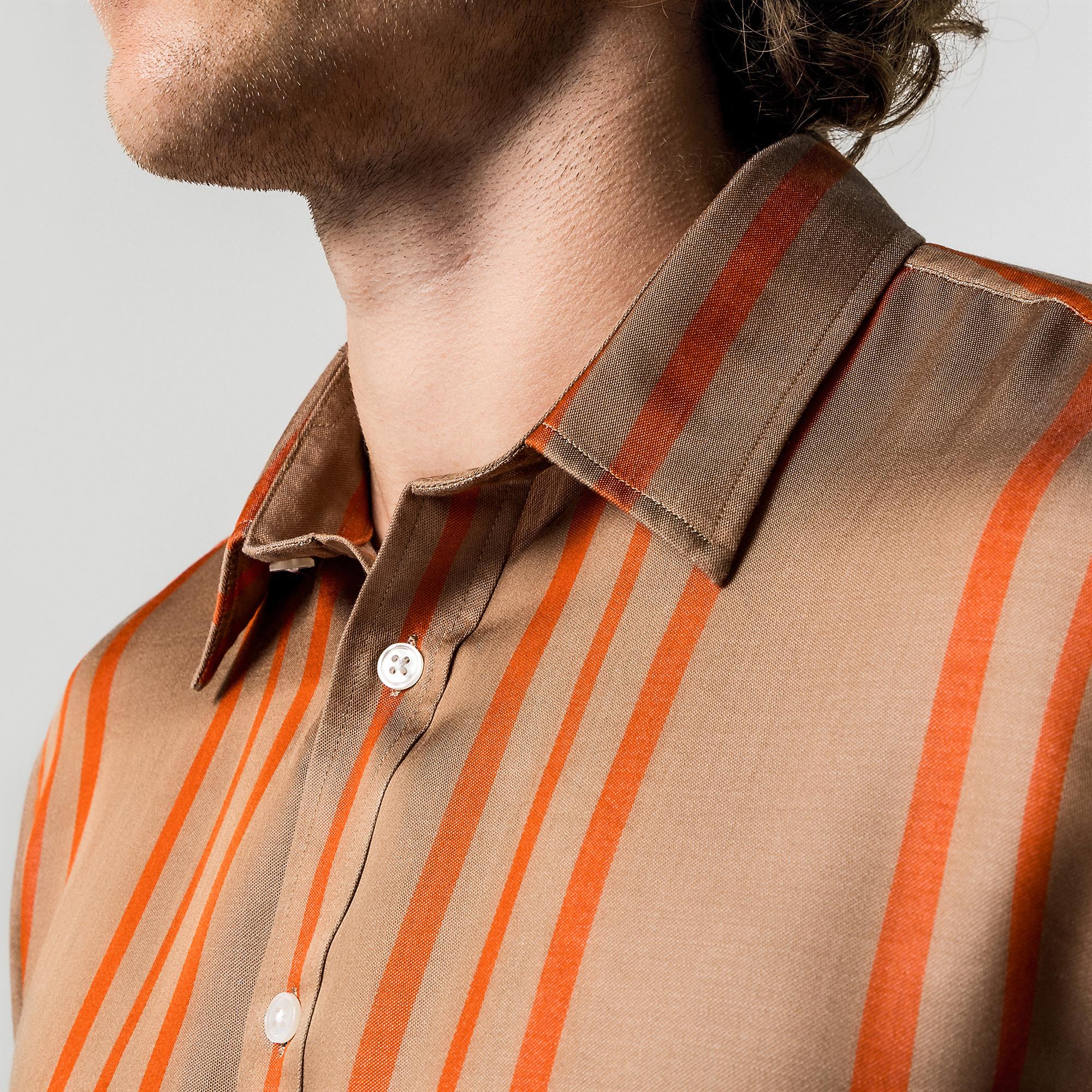 Manor Man Gestreiftes Langarmhemd  