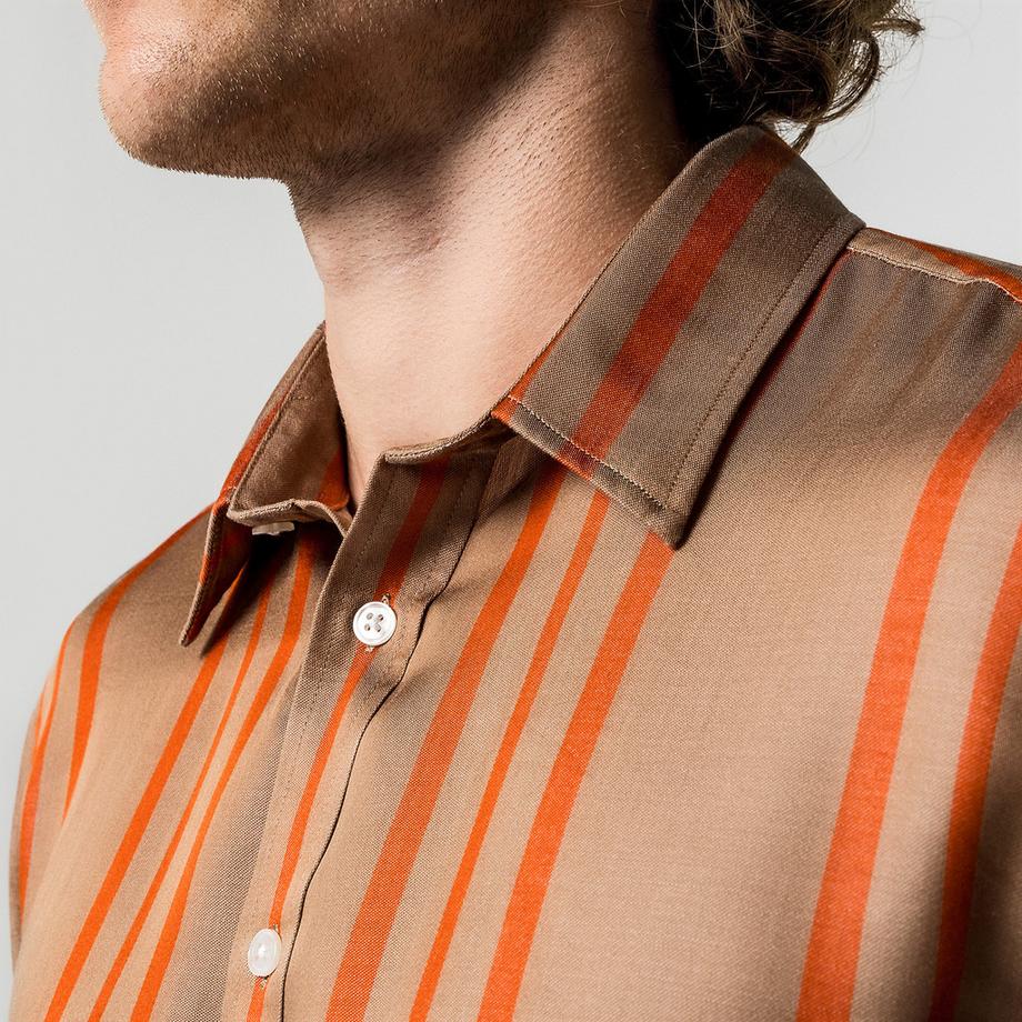 Manor Man Gestreiftes Langarmhemd  