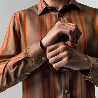 Manor Man Gestreiftes Langarmhemd  