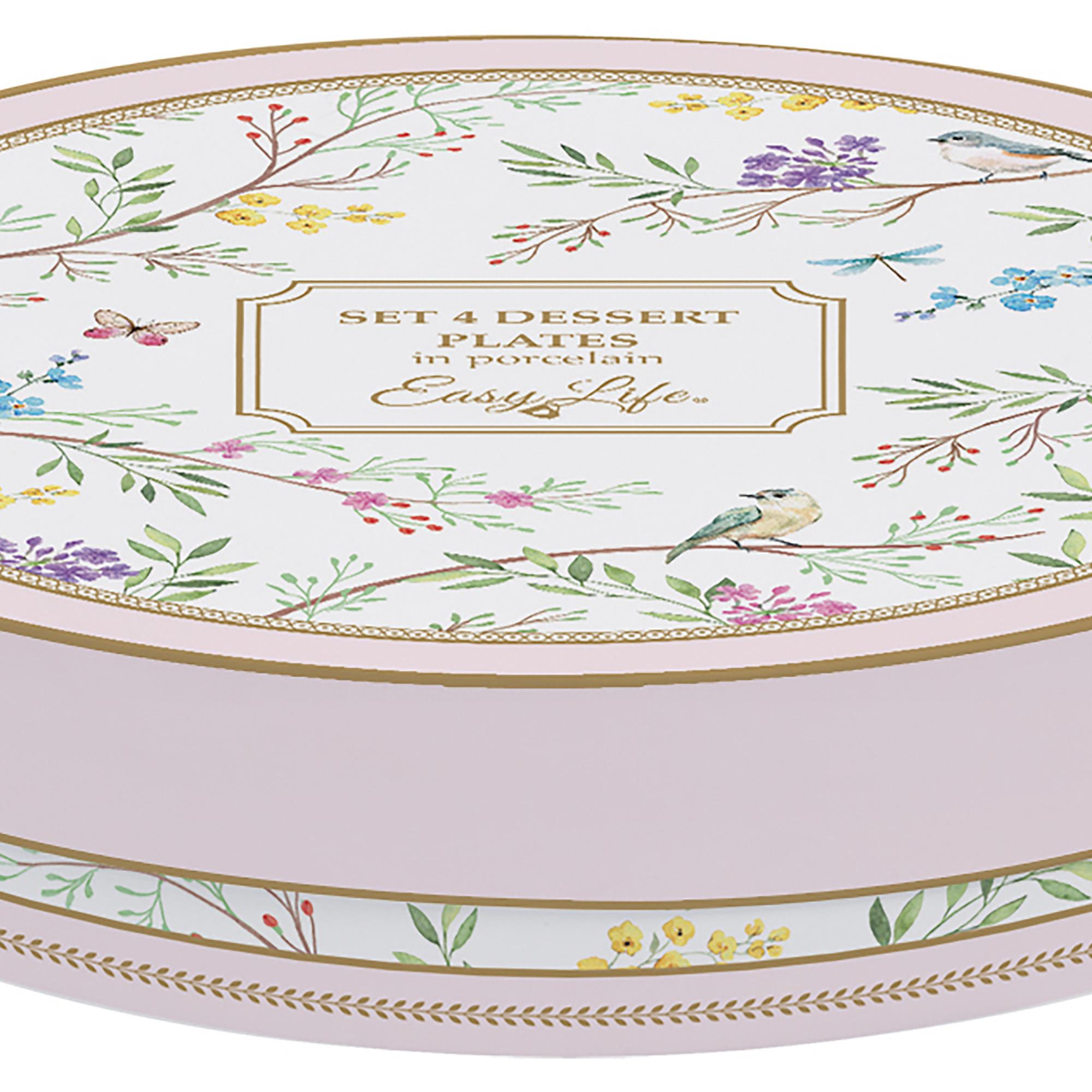Pozzi Milano Dessertteller, 4 Stück Birds Melody 