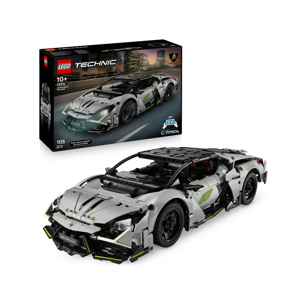 Lego Technic Lamborghini Revuelto (Set 42214) – Remote-Controlled Super Sports Car with Lights, Steering & Rechargeable Battery Hub, New(Box Damaged)
