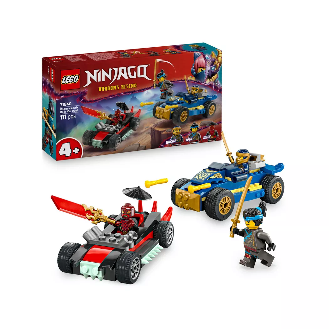 Lego Le duel en voitures de course de Rogue et Drix
