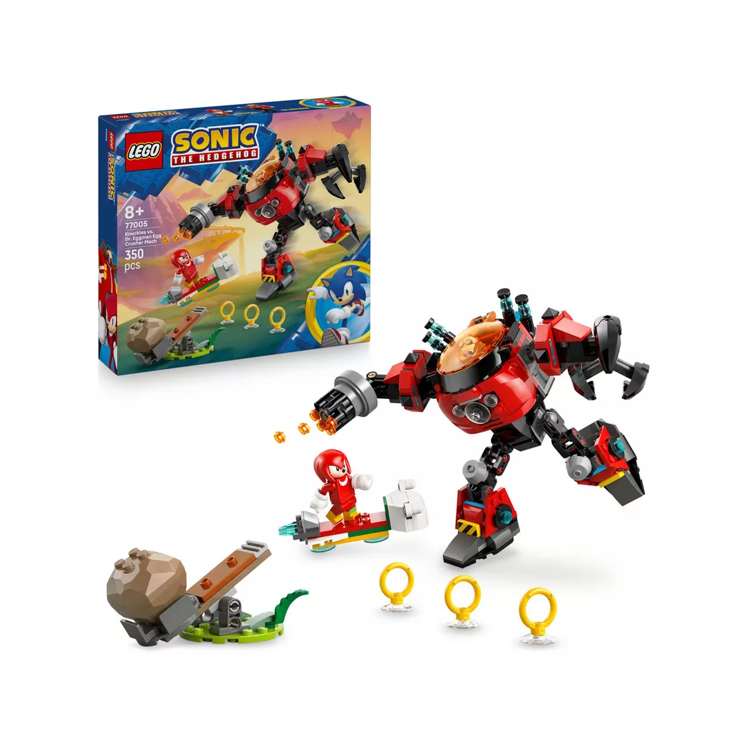 Lego Sonic Knuckles mot Dr. Eggmans Egg Crusher-robot 77005