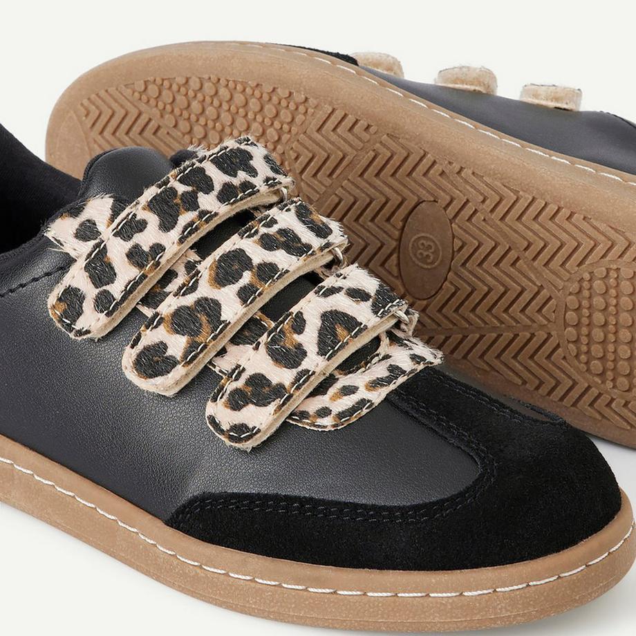 TAO KIDS Low Top Sneakers Leopardenprint Riemen  