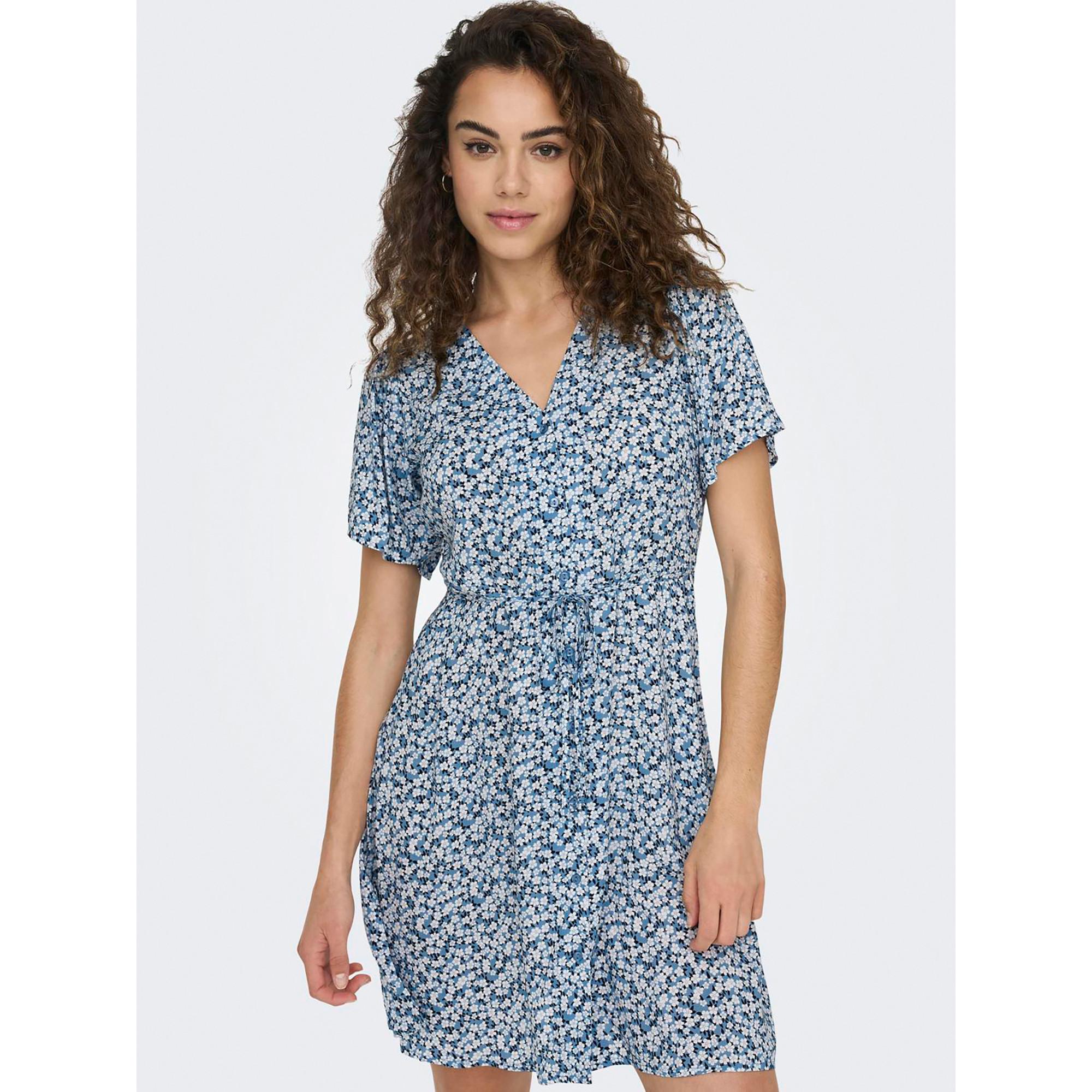 ONLY Robe Courte Manches Courtes Fleurie  