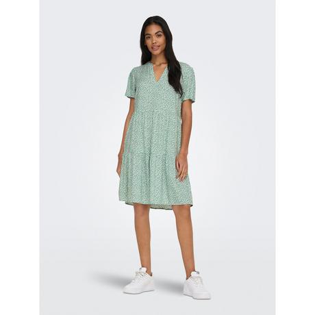 ONLY Kurzarm Mini Kleid Blattmuster  