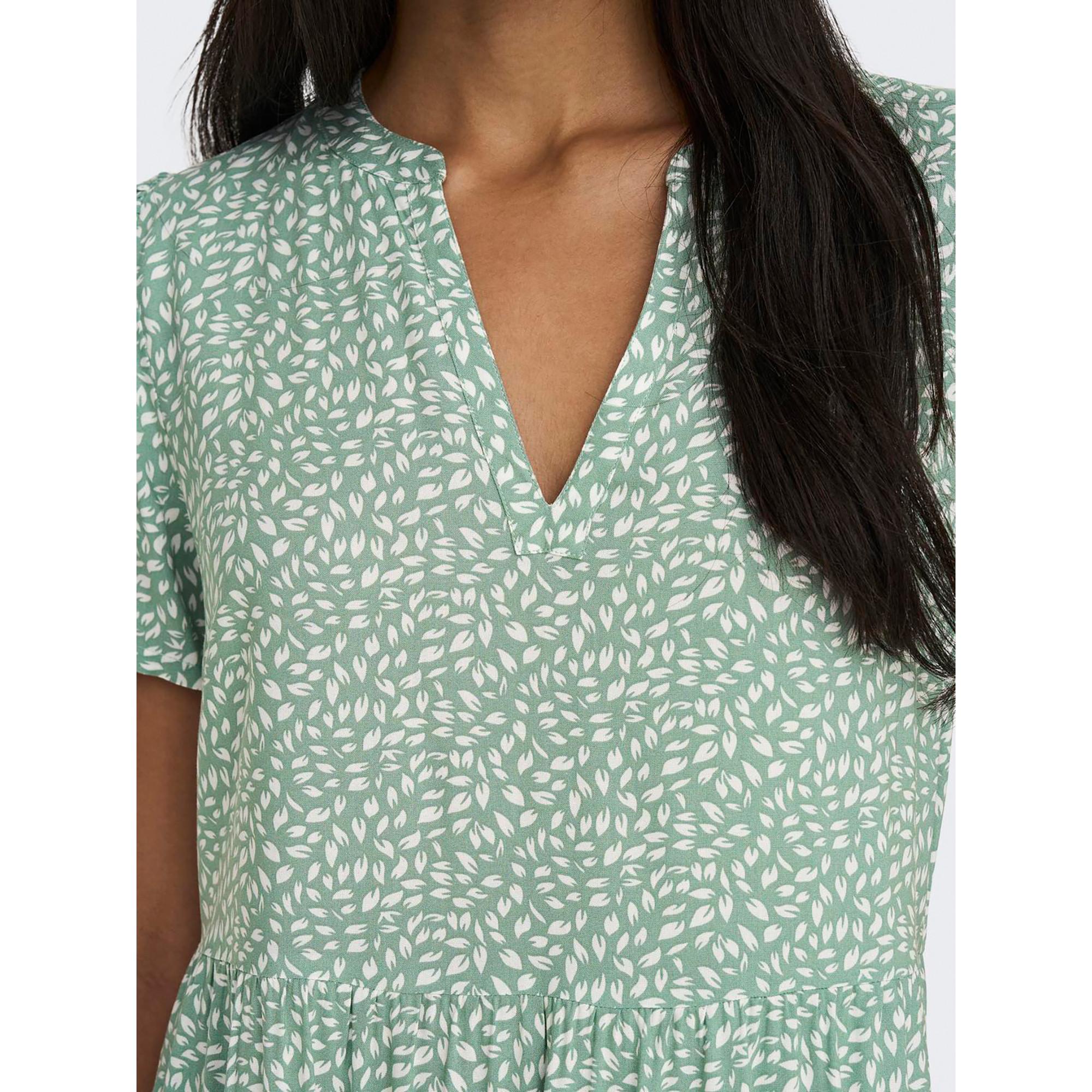 ONLY Kurzarm Mini Kleid Blattmuster  