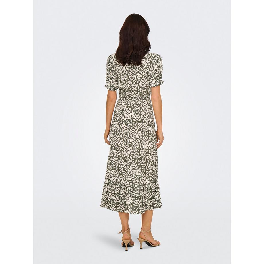 ONLY Gemustertes Midikleid V-Ausschnitt  