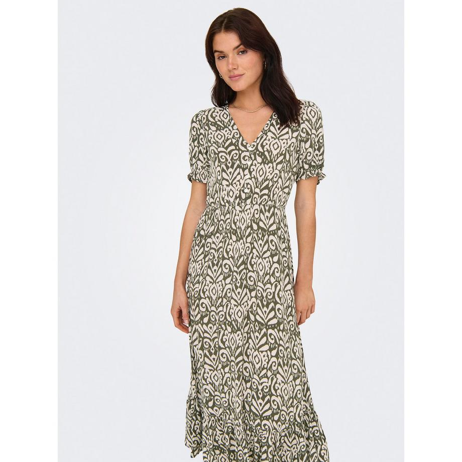 ONLY Gemustertes Midikleid V-Ausschnitt  