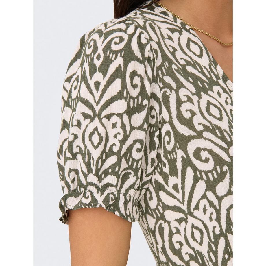 ONLY Gemustertes Midikleid V-Ausschnitt  