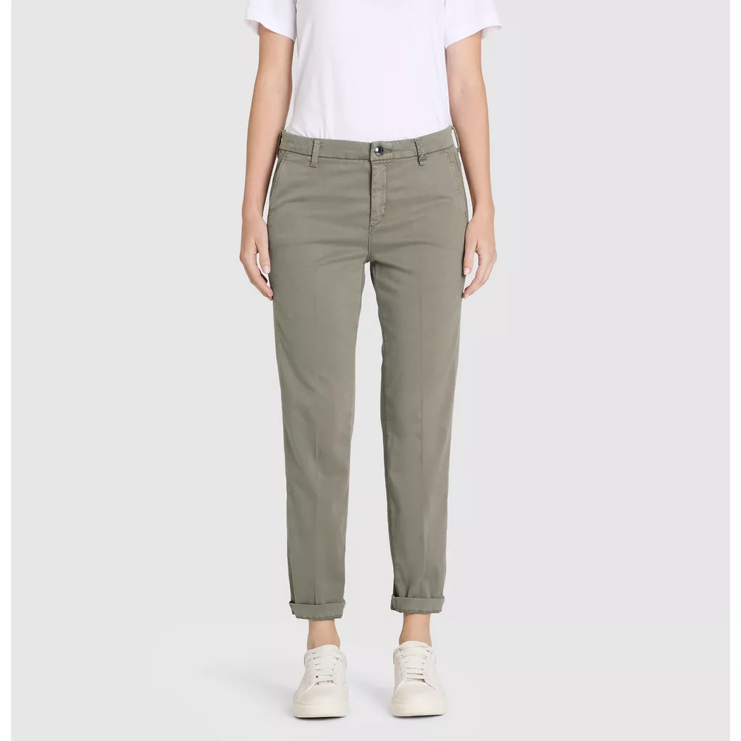 Mac - Chinohose, Slim Fit, für Damen, Grün, Größe 42