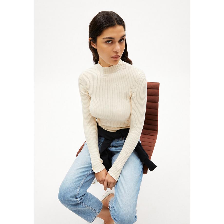 ARMEDANGELS Alaania Top a Costine Maniche Lunghe  