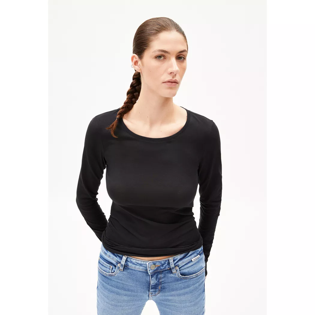 ARMEDANGELS Langarmshirt EINIAARA schwarz   M damen