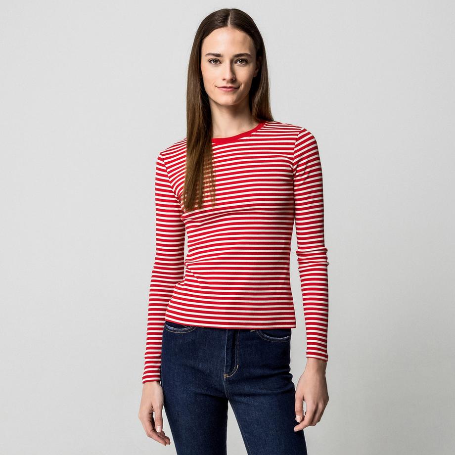 Manor Woman T-Shirt Manches Longues Rayé  