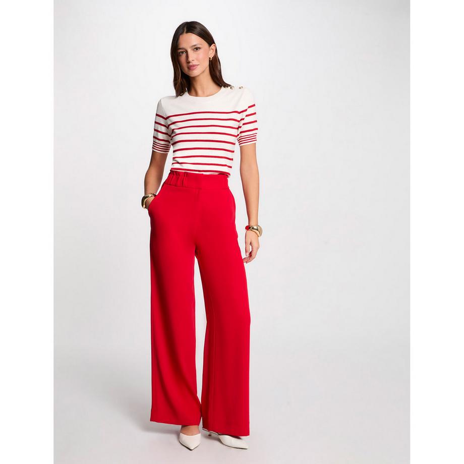 MORGAN Pull Rayé Manches Courtes  