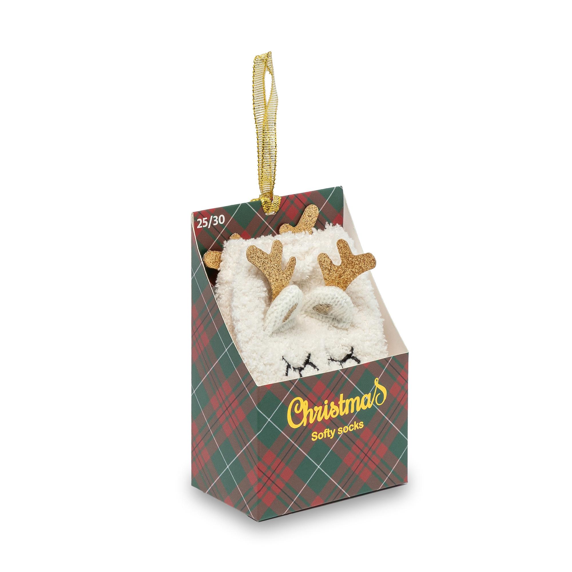 Manor Woman Chaussettes Rayées Renne de Noël  