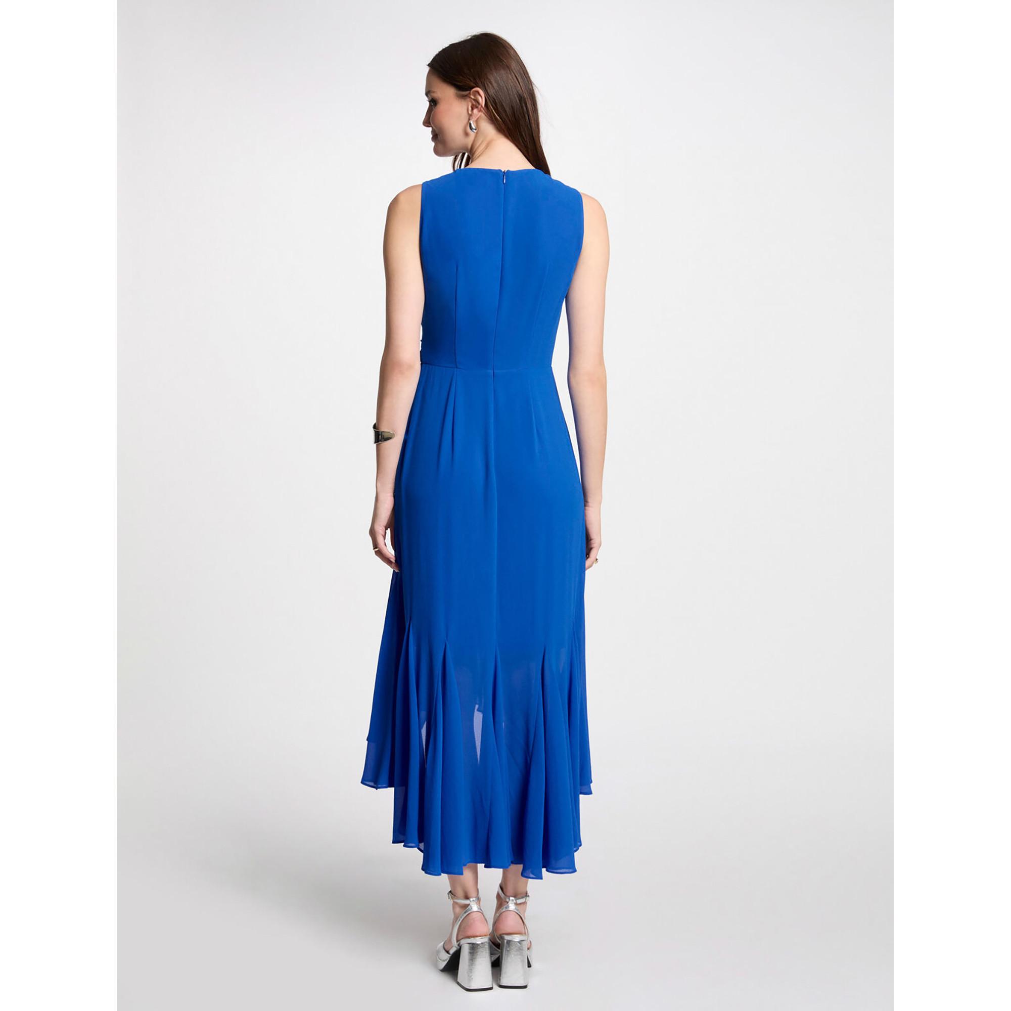 MORGAN Robe Midi Sans Manches Col V avec Détail Boucle  