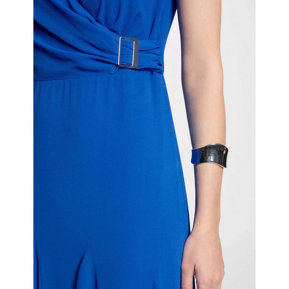 MORGAN Vestito Midi Scollo a V Senza Maniche con Dettaglio Fibbia  