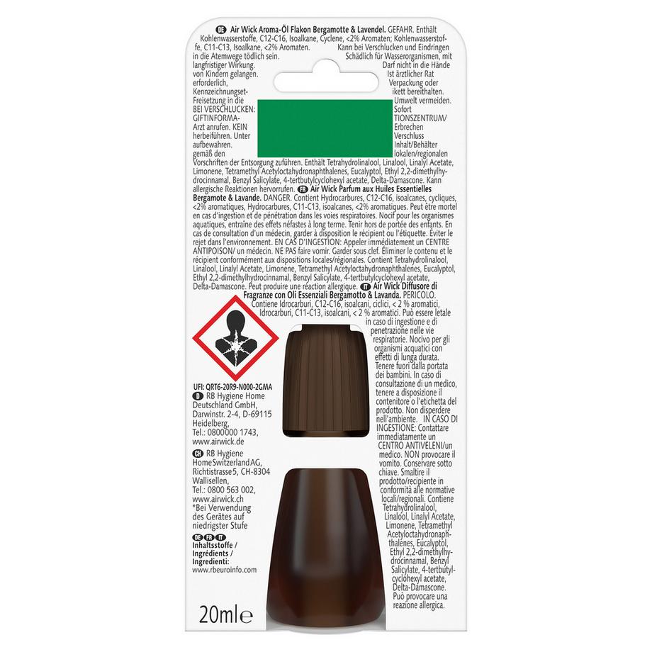 AIR WICK Ricarica Olia essenziale Bergamotte & Lavendel 