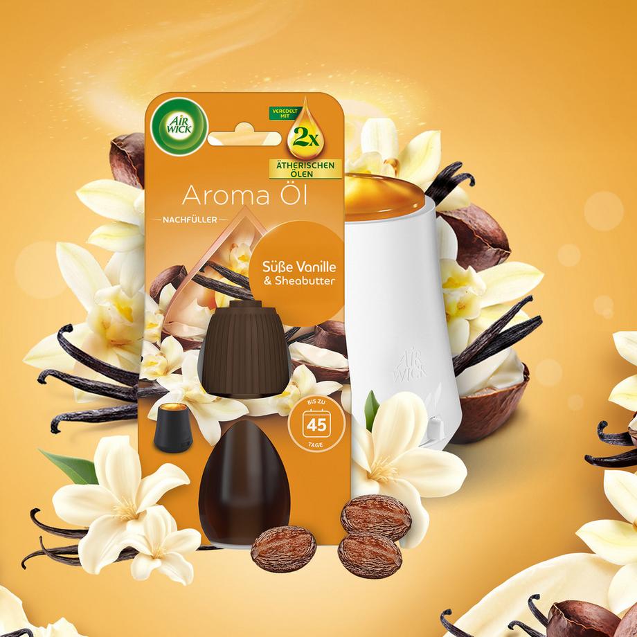 AIR WICK Recharge d'huiles essentielles Sweet Vanille & Sheabutter 