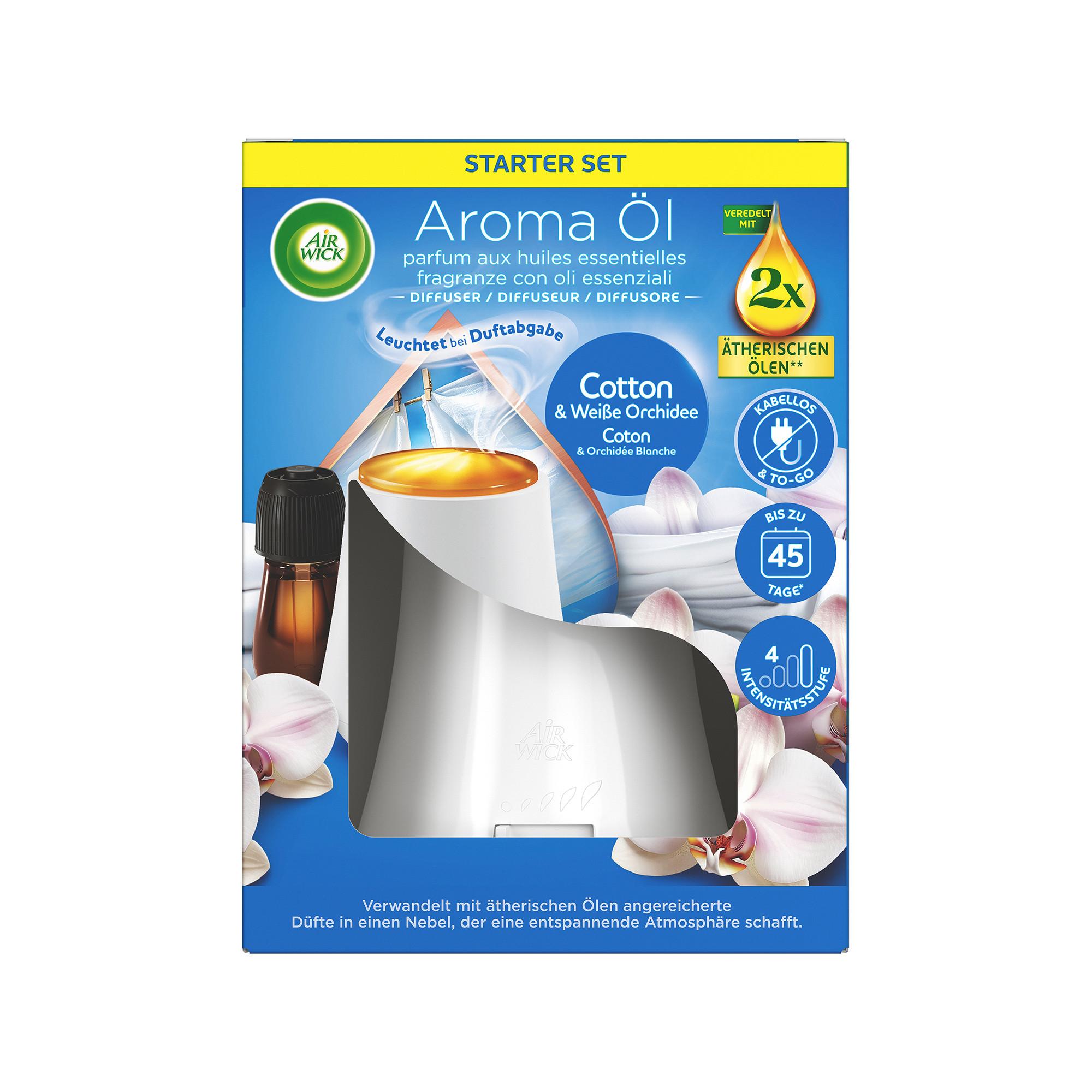 AIR WICK Diffusore di olia essenziale Cotton & White orchid 