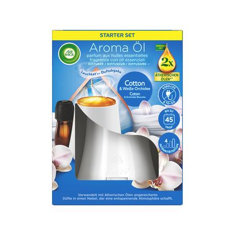 AIR WICK Diffusore di olia essenziale Cotton & White orchid 