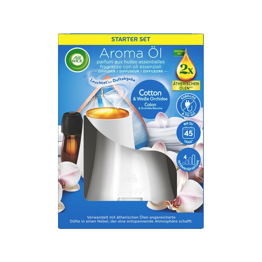 AIR WICK Ätherische Öle Diffusor Cotton & White orchid 