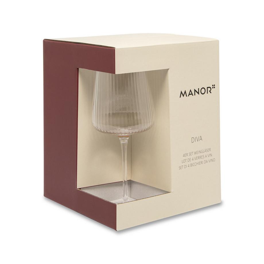 Manor Bicchieri da vino rosso 4 pezzi Diva 