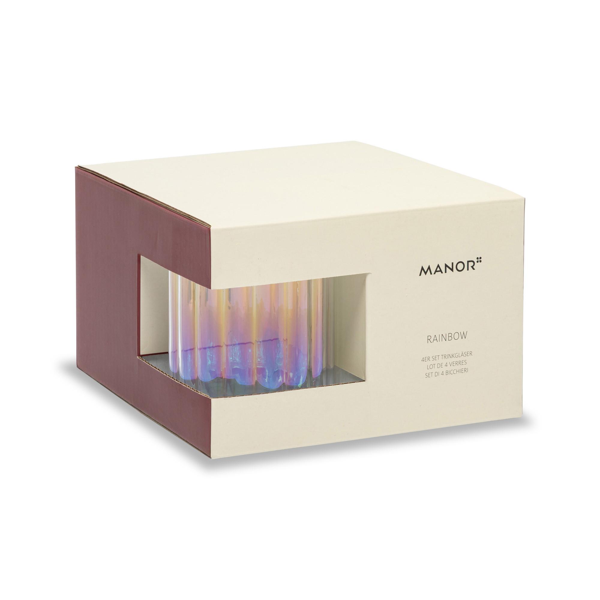 Manor Wasserglas, 4 Stück Rainbow 