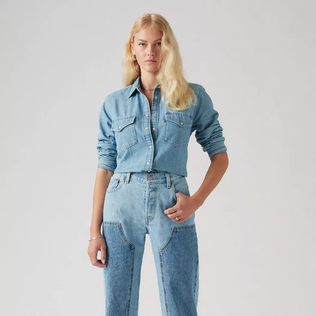 Levi´s ® Chemise à Manches Longues Iconic Western Old 517 Blue 2 XS Femme