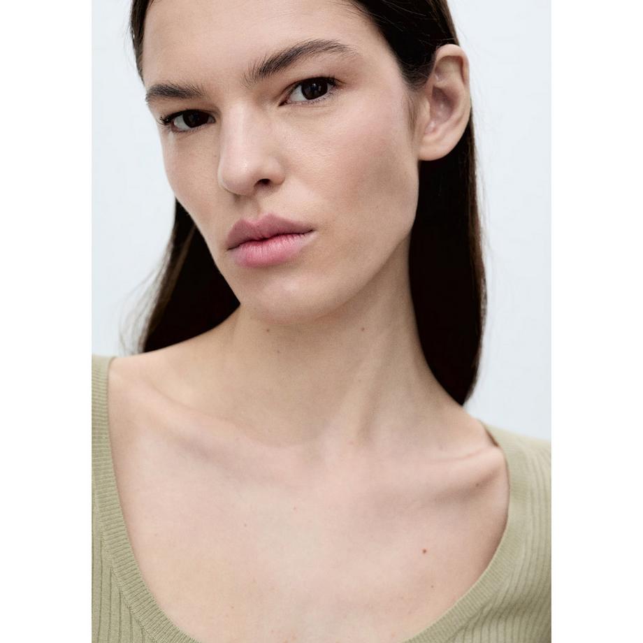 MANGO Bamboleo Maglione a Coste Maniche Lunghe  