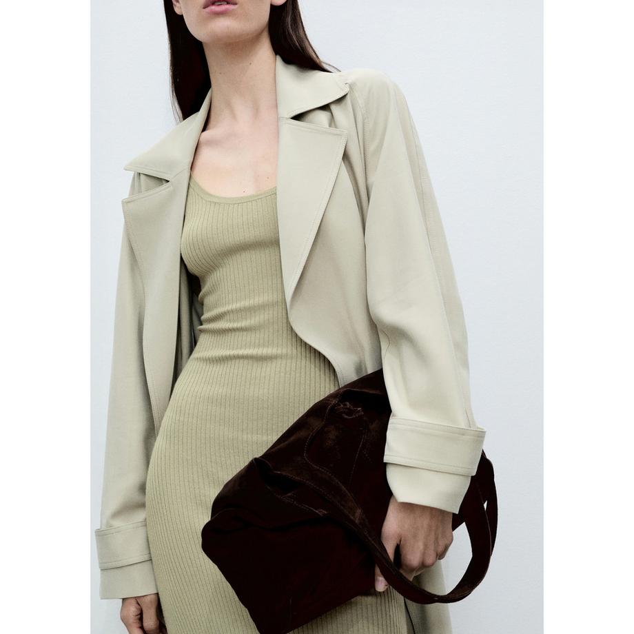 MANGO BAMBOLEO Geripptes Midikleid  