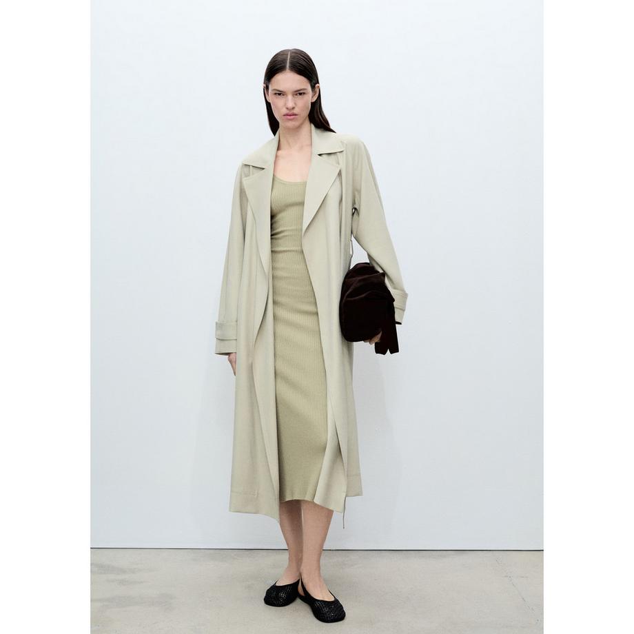 MANGO BAMBOLEO Geripptes Midikleid  