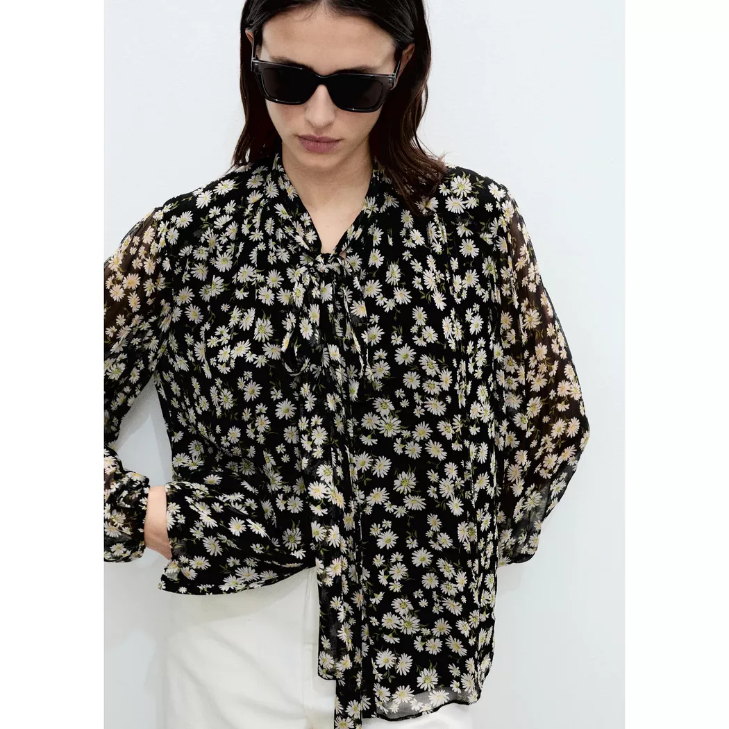 Mango - Bluse, für Damen, Black, Größe S 2