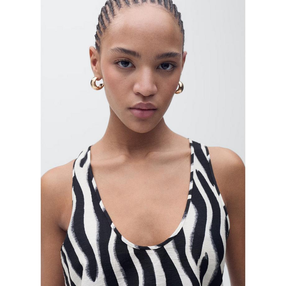 MANGO Nikita Top Senza Maniche Stampa Zebrata  