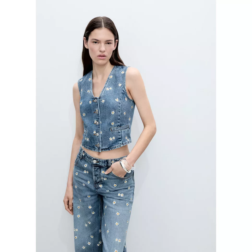 Mango - Gilet, für Damen, Blau Größe L