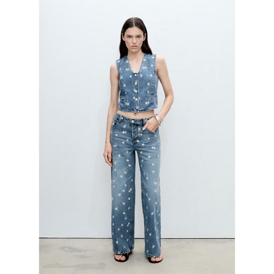 MANGO Massy Gilet Brodé Floral  