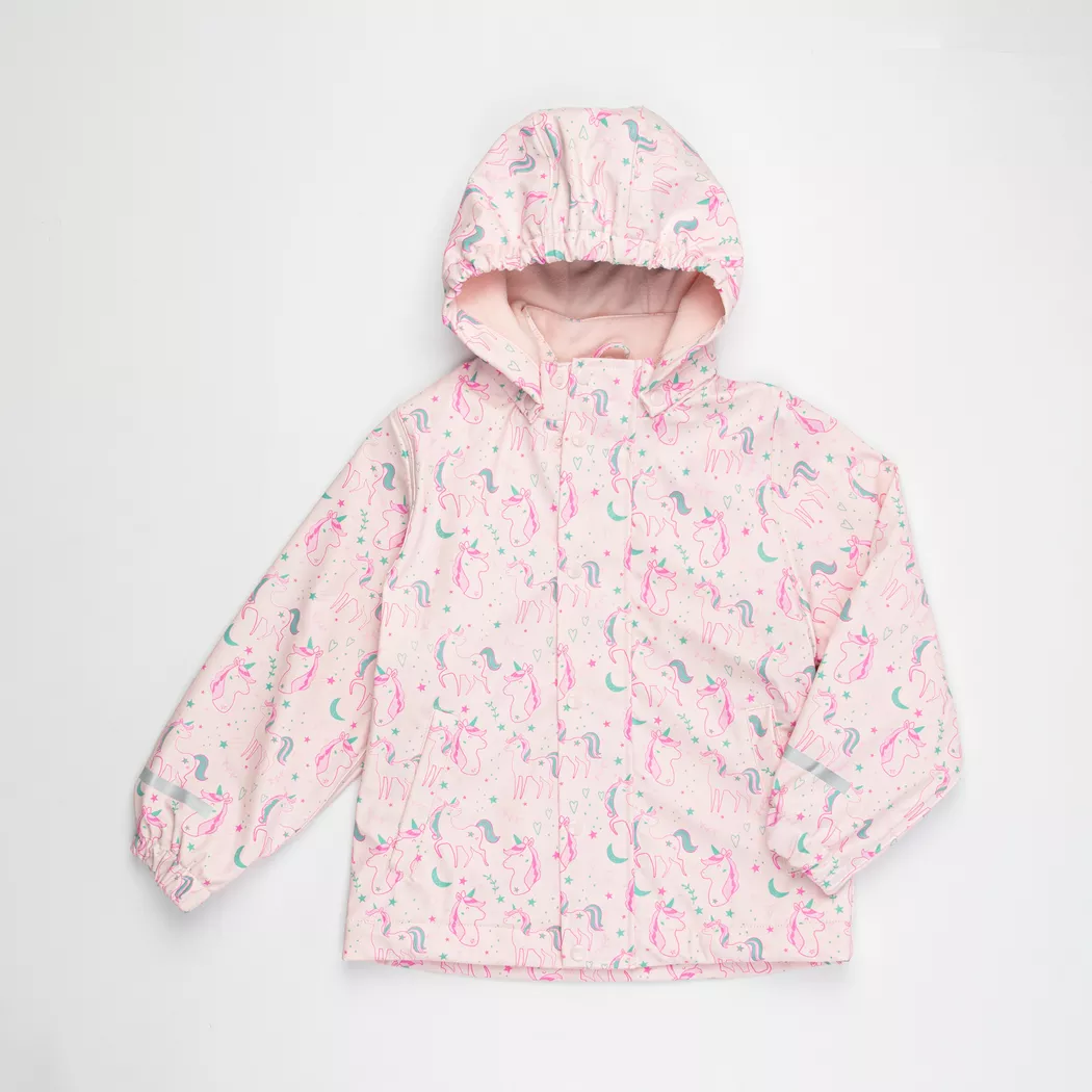 Manor Kids - Regenjacke, Einhorn Print Gefütterte Regenjacke, 98-104, Rosa