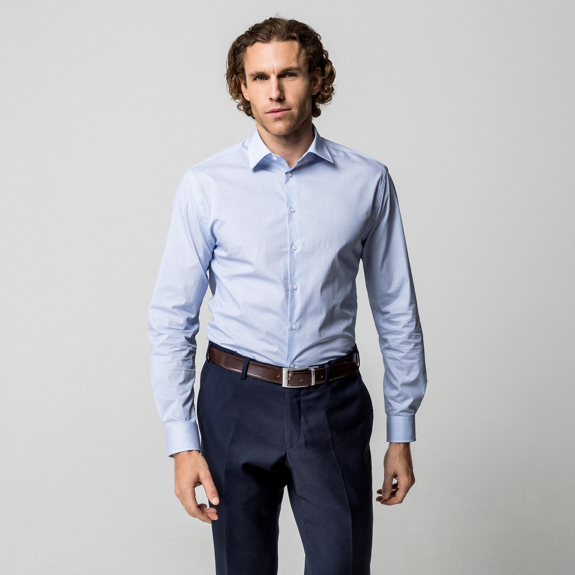 Manor Man Fein Gemustertes Langarm Slim Fit Hemd  