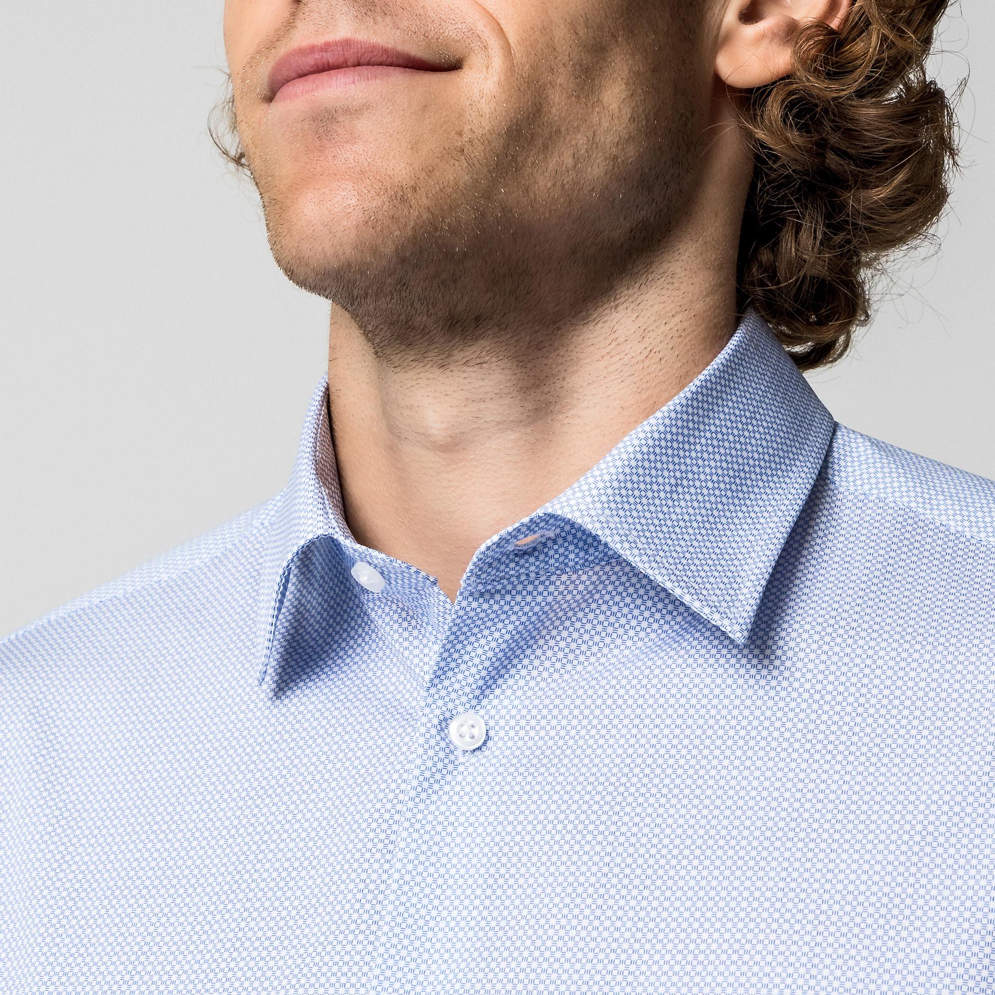 Manor Man Fein Gemustertes Langarm Slim Fit Hemd  