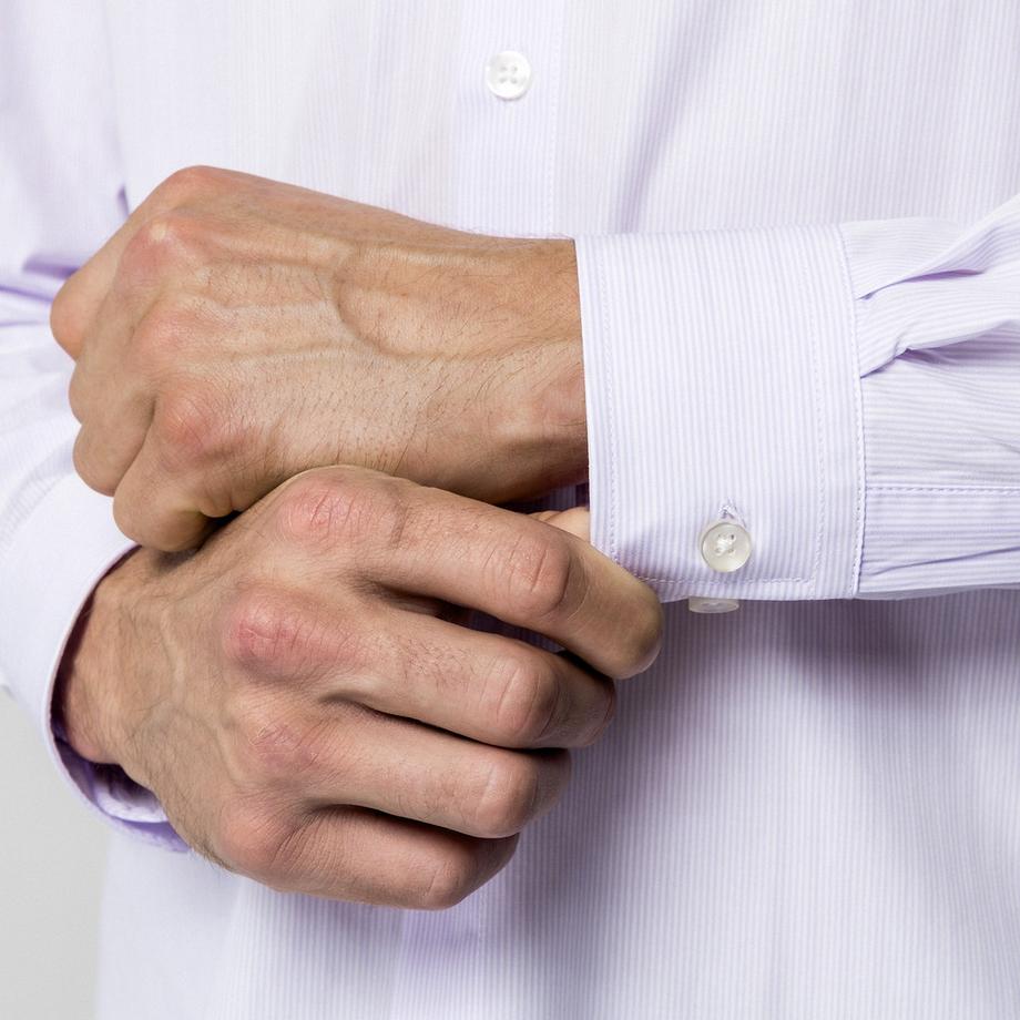 Manor Man Herren Gestreiftes Slim Fit Langarmhemd  