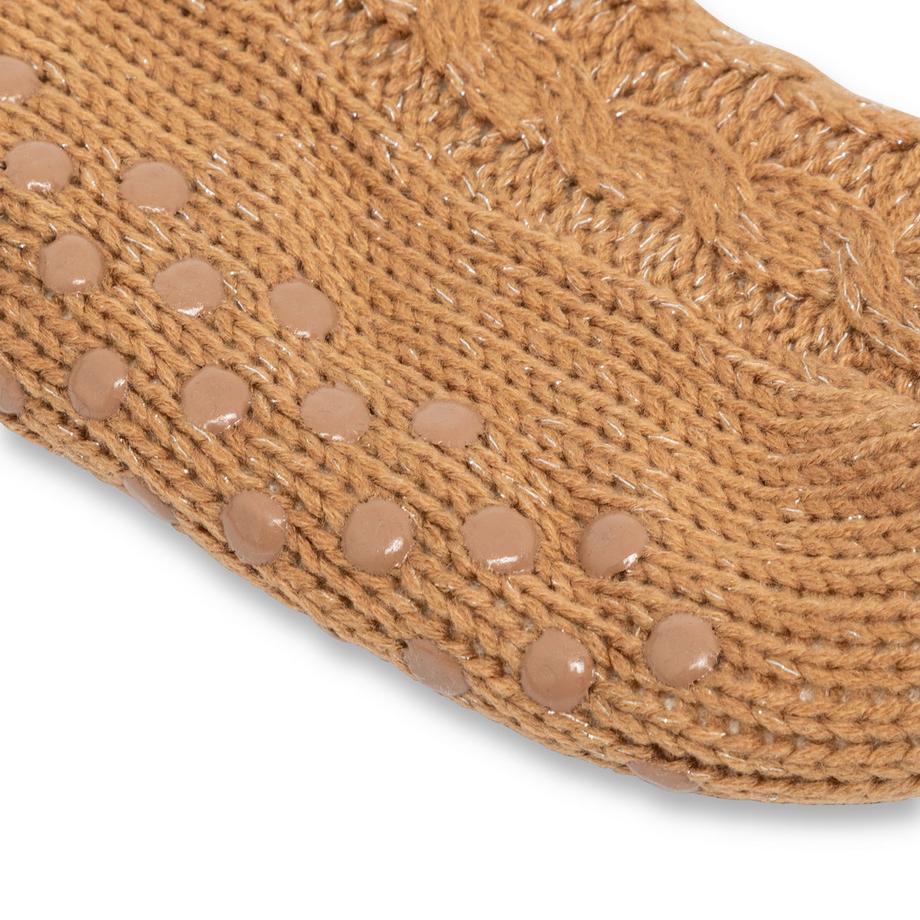 Manor Woman Gestrickte Hausschuhsocken mit Bommeln  