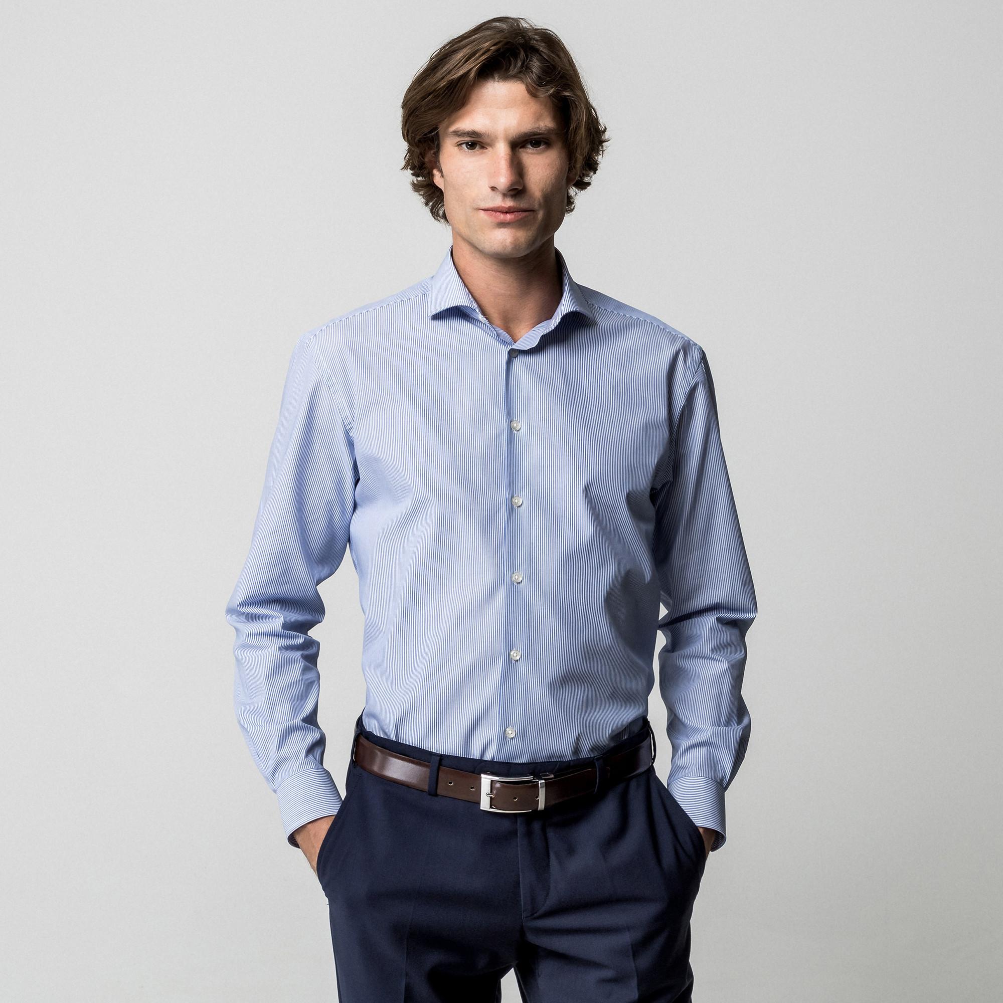 Manor Man Camicia a Righe Maniche Lunghe  