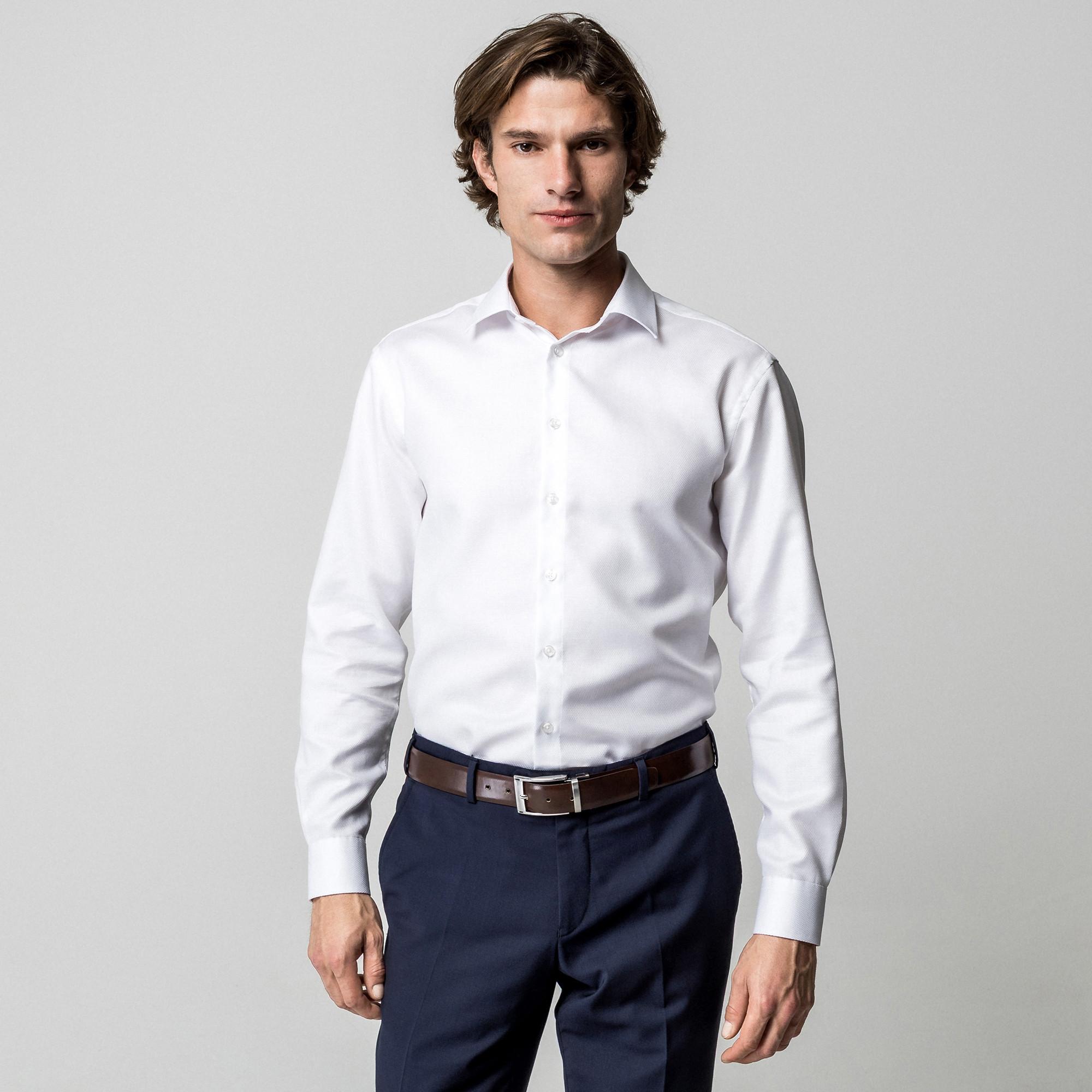 Manor Man Camicia a Maniche Lunghe Classic Fit Testurizzata  