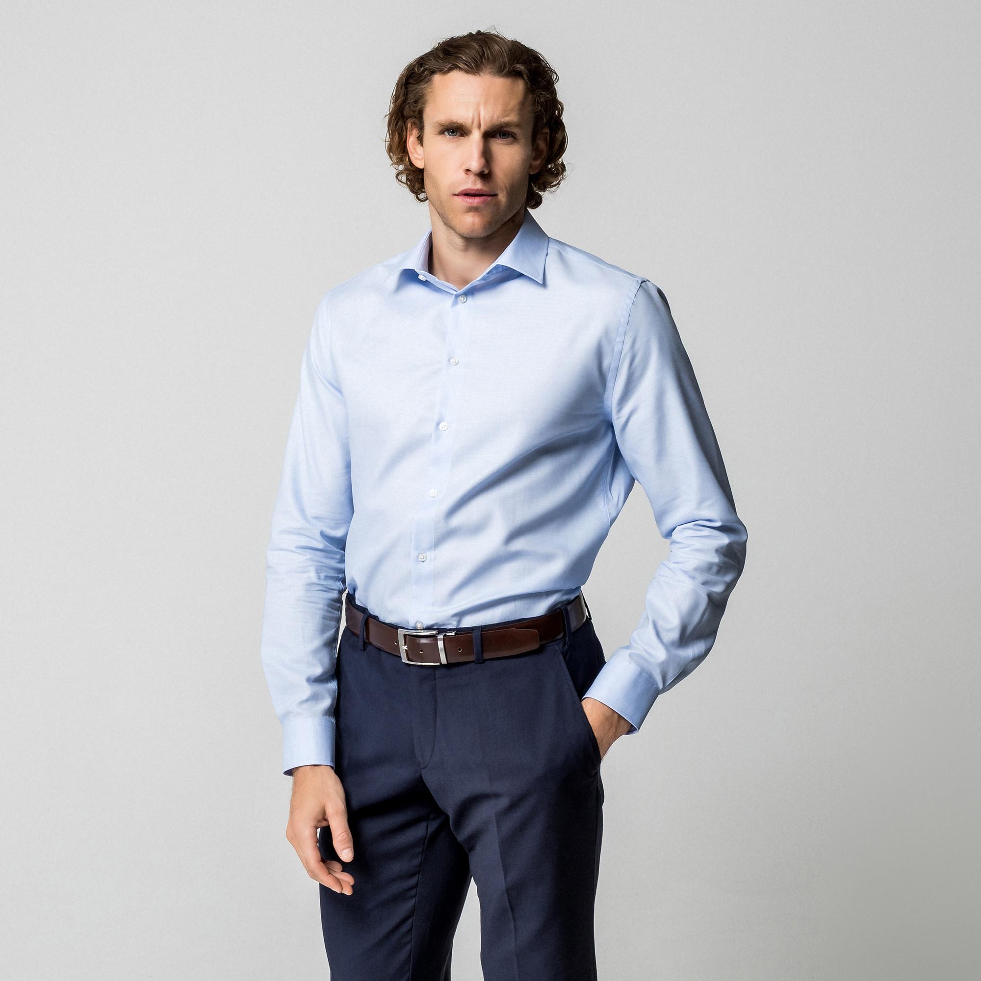 Manor Man Fein Gemustertes Modern Fit Langarmhemd  