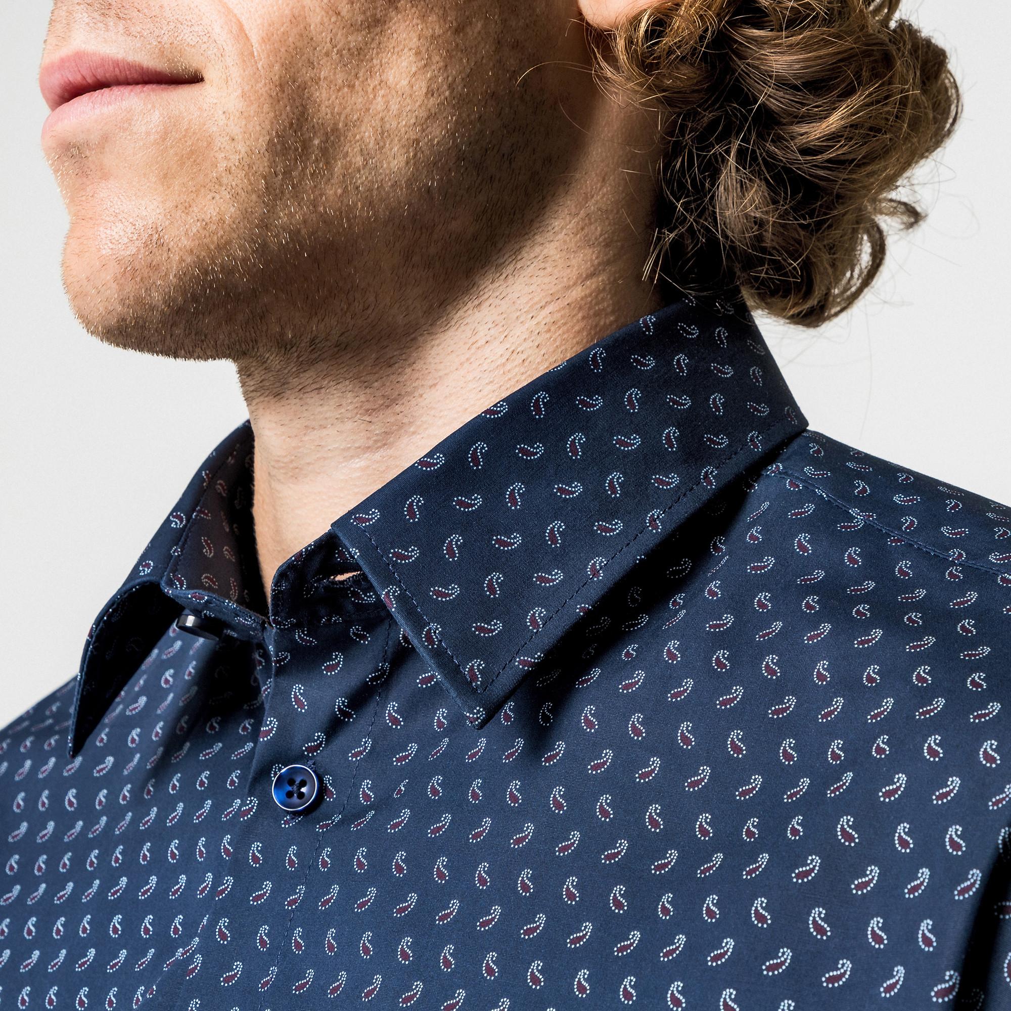 Manor Man Herren Classic Fit Paisley Langarmhemd  